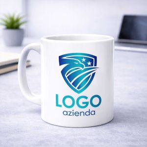 Tazza bianca personalizzata con logo, testo o immagini
